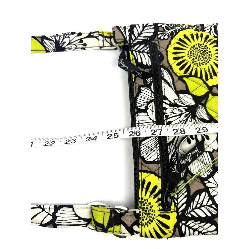 Vera Bradley Saddle Hipster Crossbody Bag Citron Floral Quilted Handbag NWT